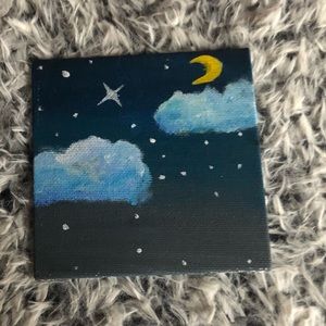 Handmade midnight moon painting